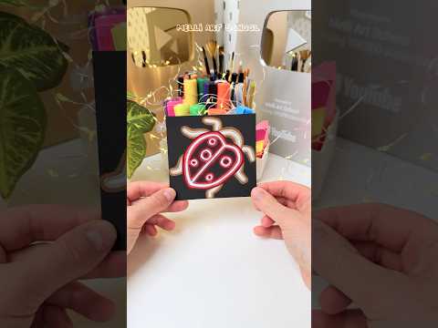Ladybug 🐞 with Neon Art Technique ##shorts #neonart #neon