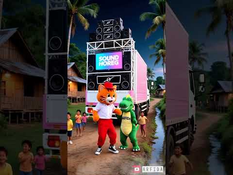 Aku suka nonton sound horeg dinosaurus kucing joget truk sound system #soundhoreg #kucing #takbiran