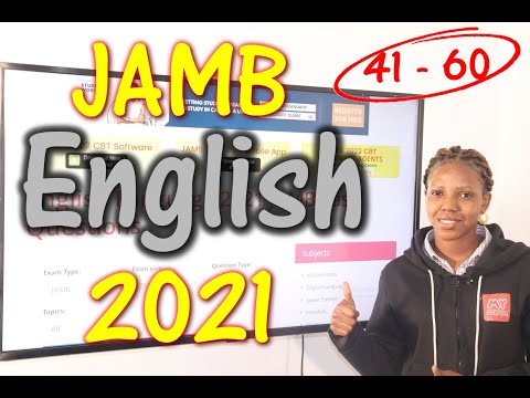 JAMB CBT English 2021 Past Questions 41 - 60