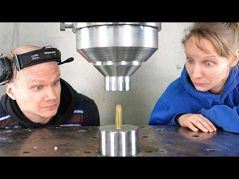 Crushing LIVE .500 S&W Magnum Ammunition with 300-Ton Hydraulic Press