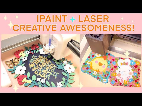 DIY Floral wooden frame| Jewelry holder + Cute Coasters| iPaint + Laser engraver cutting