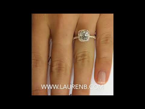 1.50 ct Cushion Cut Diamond Halo Engagement Ring