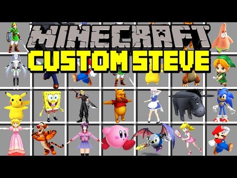 Minecraft CUSTOM STEVE MOD! | PLAY AS ANIME STEVE, RED STEVE, & MORE! | Modded Mini-Game