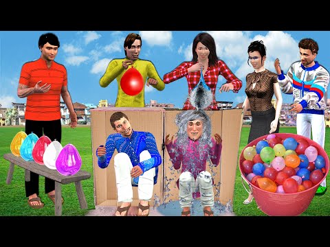 Water Balloon Challenge Lucky Winner Balloon Popping Hindi Kahani Hindi Moral Stories Comedy Video