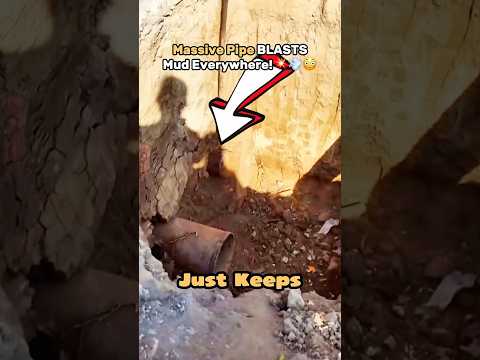 Worker Pounds Pipe with Metal Rod 🔨 Until Mud BLASTS Out Like a Cannon!💥🌊😳 #shorts