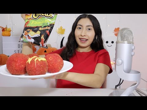 ASMR~Trying Cheese Hot Cheeto Balls!! 🔥