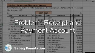 Problem: Receipt and Payment Account