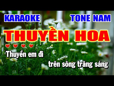 Thuyền Hoa Karaoke ( Tone Nam Em ) Nhạc Sống Cha Cha Cha Dễ Hát | Làng Hoa