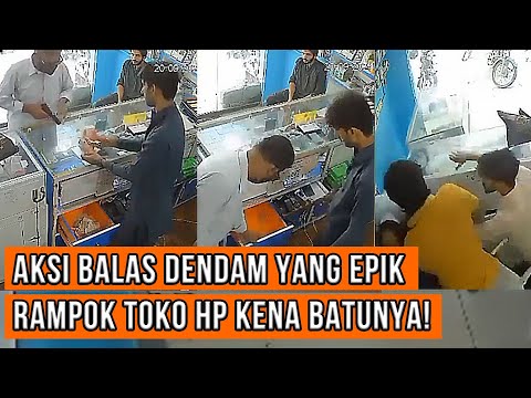 Perampok Ini Menyesal! Penjaga Toko HP Balas Pvkvl Sampai Puas