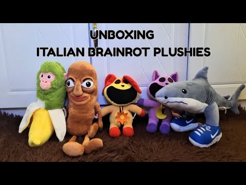 Unboxing Italian Brainrot Plushies Tralalero Tralala, Tung Tung Tung Sahur and Chimpanzini Bananini