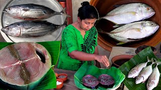 Village Fish Cooking | A hard working village lady who makes fish recipes in her traditional kitchen