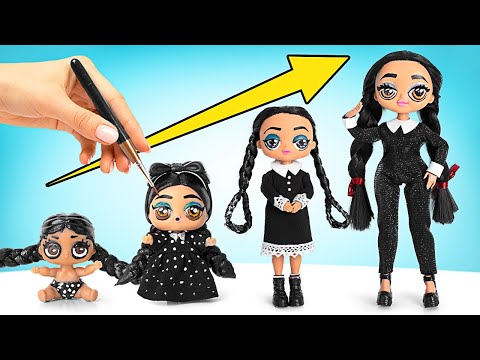 Transformações Radicais: de Bonecas em Wandinhas || A Wandinha está Crescendo!