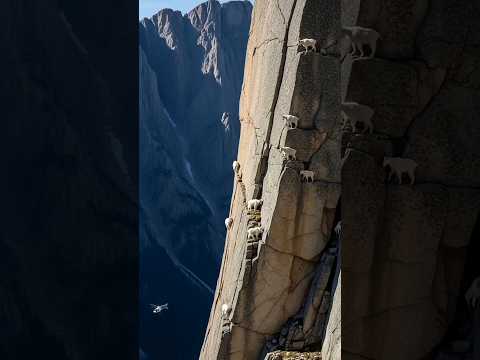 Agility vs. Power: Goats 🐐 vs. Helicopter 🚁 on a Cliff!