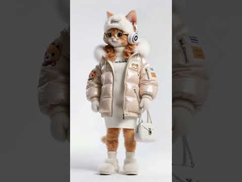 Winter Fashion Queen 🐱❄️ The Cutest Cat in Style!