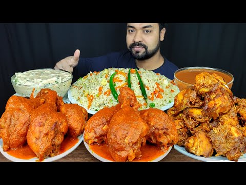 BUTTER CHICKEN, CHICKEN JHAL FRY, FRIED RICE, MAYO SALAD, MUKBANG ASMR EATING SHOW | BIG BITES |