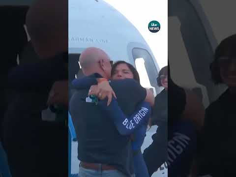 'Look at the moon!': All-woman celebrity space crew arrives back on Earth | ITV News  #itvnews