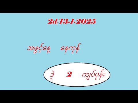 2d/13-1-2025 နေကုန်အတွက် #2dmyanmar #2d3d