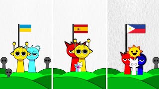 SPRUNKI | COUNTRIES COLOR EMBASSADORS #sprunki #sprunkiincredibox #sprunkisong
