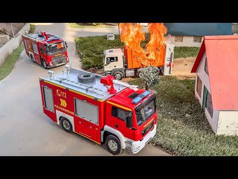 TRUCK ON FIRE! MEGA TRACTORS AND RC TRUCKS COLLECTION