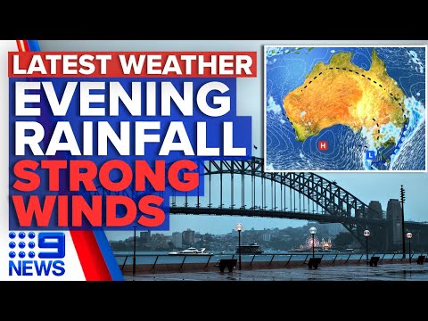 Evening downpour for Sydney, Gale force winds in Melbourne | Weather | 9 News Australia