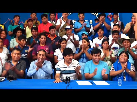 Evo Morales Ayma en Conferencia, Instrumento Político firma alianza para las elecciones Generales