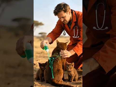 A Doctor’s Kindness Saves a Dying Mother Cat in the African Desert