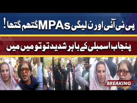 Clash between PTI MPAs vs PMLN MPAs outside Punjab Assembly