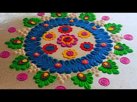 दीवाली के पुराने दियों से बनाए सुंदर रंगोली डिजाइन | Festival Rangoli Design | Easy Rangoli design