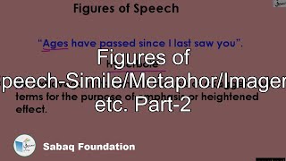 Figures of Speech-Simile/Metaphor/Imagery etc. Part-2