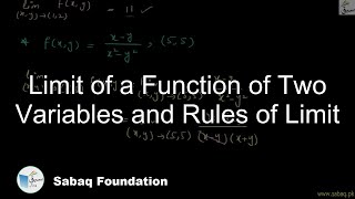 Limit of a Function of Two Variables and Rules of Limit