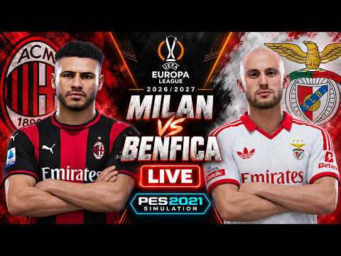 MILAN VS BENFICA | UEFA EUROPA LEAGUE 2026/2027 | PES 2021 SIMULATION