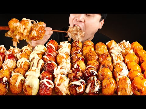 7가지맛 타코야끼와 불닭볶음면 먹방~!! 리얼사운드 ASMR social eating Mukbang(Eating Show)