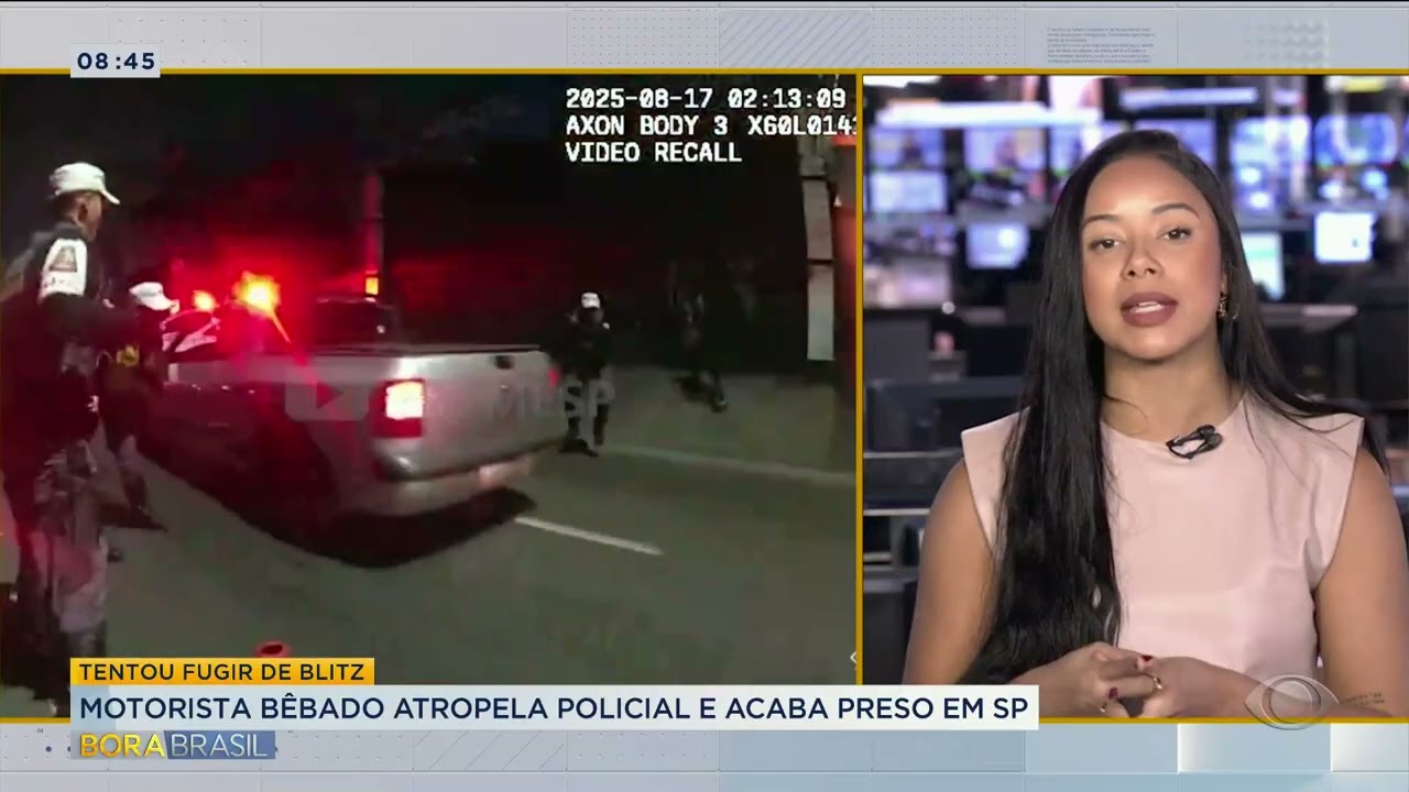 Motorista bêbado atropela policial e acaba preso em SP