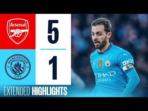 EXTENDED HIGHLIGHTS | Arsenal 5-1 Man City | Odegaard, Haaland, Partey, Havertz, Lewis-Skelly...