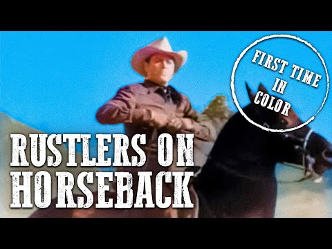 Rustlers on Horseback | COLORIZED | Free Western Movie | Allan Lane