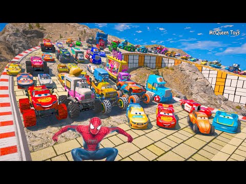 Disney Pixar Cars 3 Mack Monster Truck McQueen Toys | Speedy Comet Police Jackson Storm Crazy Racing