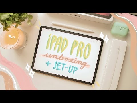 ipad pro unboxing with accessories ✰ + iOS 14 setup for school