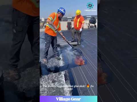 My Brain is SO HAPPY Watching This Giant Roof Glue Gun! 😂 This is PEAK Satisfying Content! #roofing
