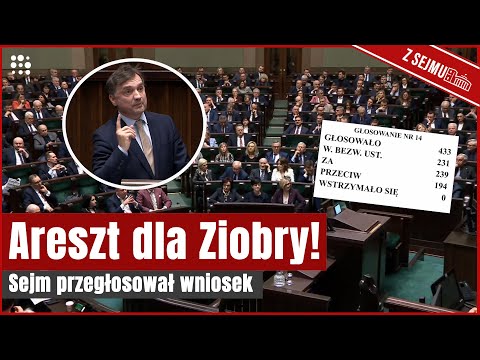 Areszt dla Zbigniewa Ziobry przegłosowany w Sejmie! | Gazeta.pl