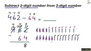 Subtract 2-digit number from 3-digit number