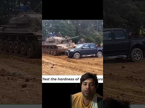 Army tank chad gya car ke upar ๐๐ผโโ๏ธ #car #armytank #tank #tankvideo #shorts