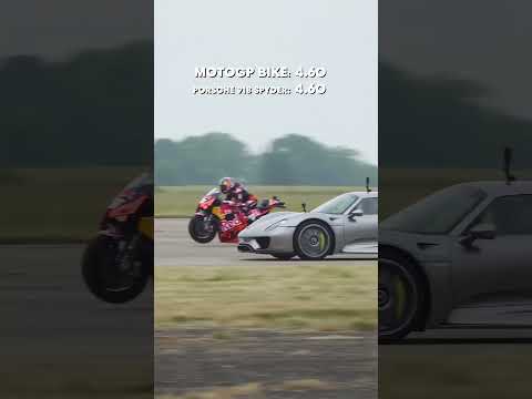 2 wheels. 4 wheels. 1 finish line. 🏁 #motogp #supercar #racebattle #redbull