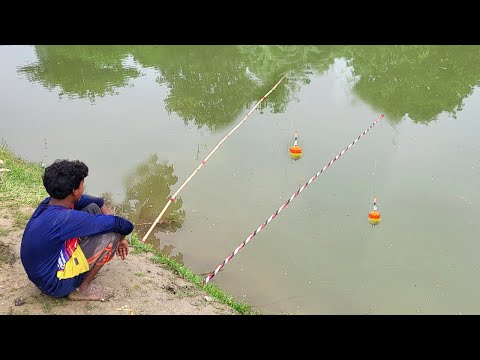 Fishing Video 🎣🐟 Village Smart Boy Fishing With Hook ~ Traditional Hook Fishing