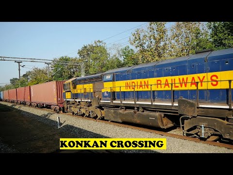 Twin EMD Sneeze Karwar, Ankola Construction Works & Ghaziabad WAP5 Whine Twilight Konkan Crossing