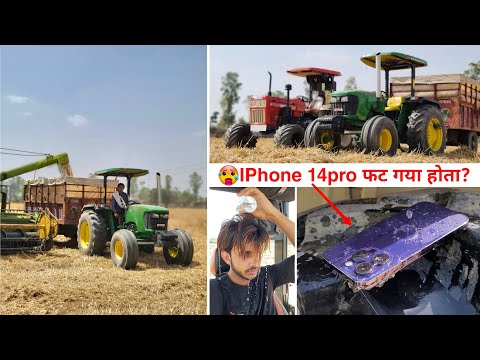 जोनी के भी गेहूं कट गए || 40°C temperature || Swaraj 855 || JohnDeere 5050D