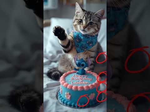 #happybirthday #funny #kitten #animalintelligence #kucing #cute #cat #cake #aicats #shorts #short #o