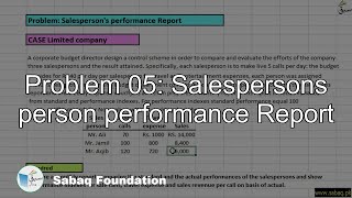 Problem 05: Salespersons person performance Report