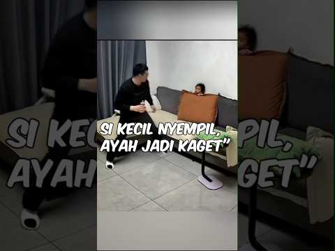 Si kecil nyempil bikin sang ayah kaget#momen#lucu