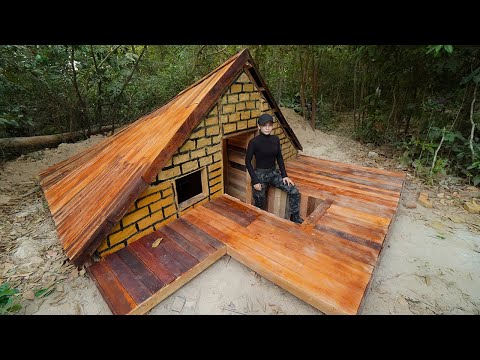 Building Survival Underground Brick Bushcraft Shelter