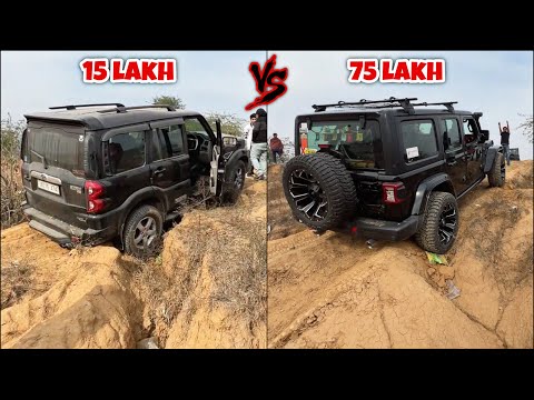 Jeep Wrangler Rubicon vs Mahindra Scorpio S11 | Extreme offroading Testing